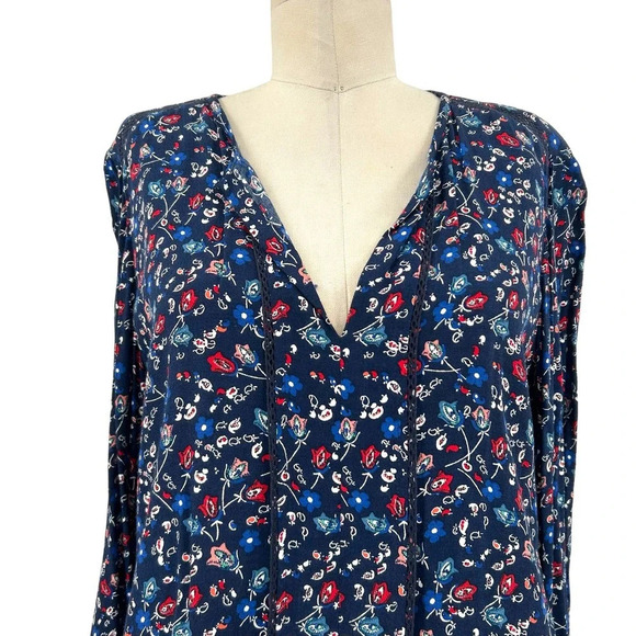 Comptoir Des Cottoniers Blue Floral Skirt Set Skirt and Blouse‎ Size Large - Picture 2 of 11